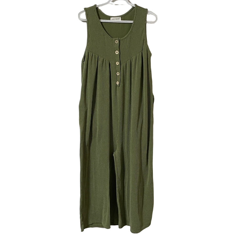 Lovely Melody Green Wide Leg Cropped Jumper Size Small
